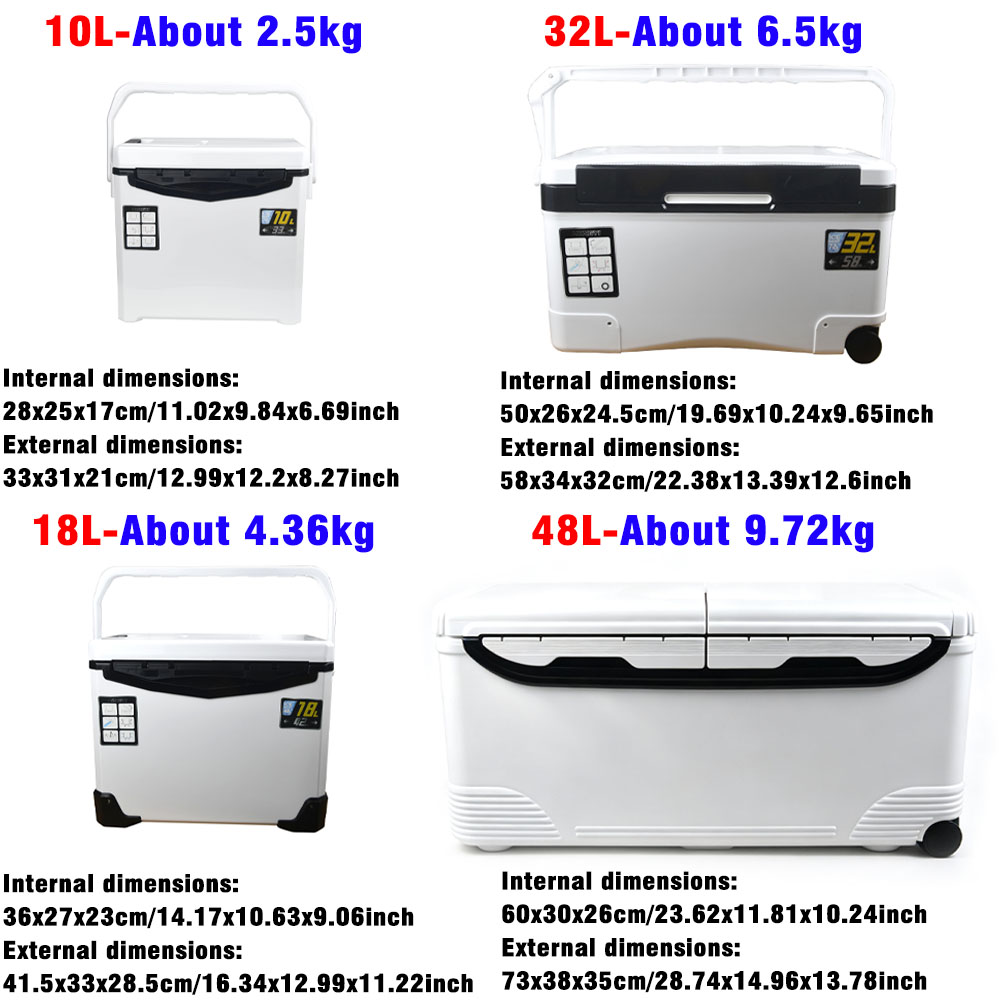 10L/18L/32L/48L釣り用クーラーボックス、保氷性 - Fishing Kayak Crate のレビューと価格